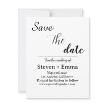 Budget Elegante Boho Trouwkaart Uitnodiging Datum 