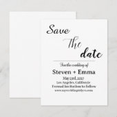 Budget Elegante Boho Trouwkaart Uitnodiging Datum (Voorkant / Achterkant)