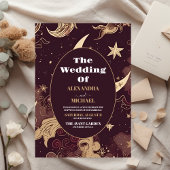 Budget Elegante Bourgondische Gouden Hemelbruiloft