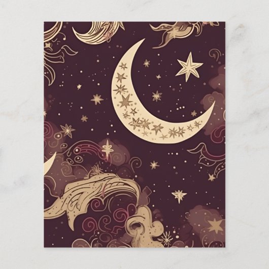 Budget Elegante Bourgondische Gouden Hemelbruiloft (Achterkant)