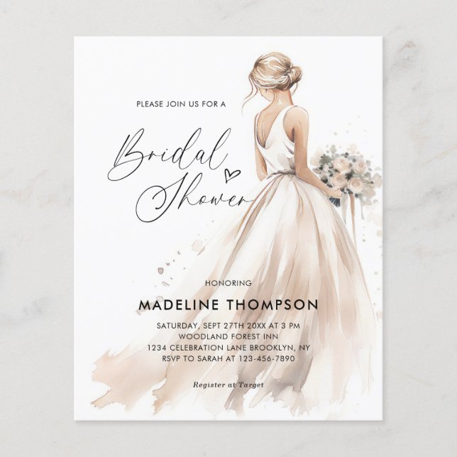 BUDGET Elegante bruid Trouwjurk Vrijgezellenfeest (Voorkant)