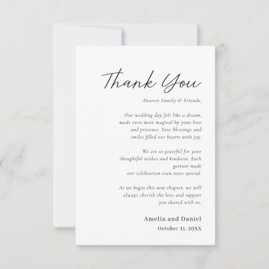Budget Elegante bruiloft Dank u kaarten (Voorkant)