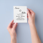 Budget elegante bruiloft Save the Date briefpapier Flyer (Hand)