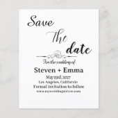 Budget elegante bruiloft Save the Date briefpapier Flyer (Voorkant)