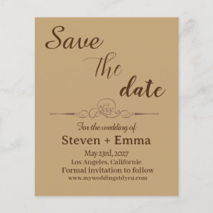 Budget elegante bruiloft Save the Date uitnodiging Flyer