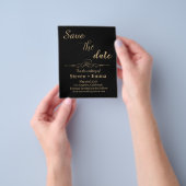 Budget elegante bruiloft Save the Date uitnodiging Flyer (Hand)