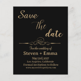 Budget elegante bruiloft Save the Date uitnodiging Flyer