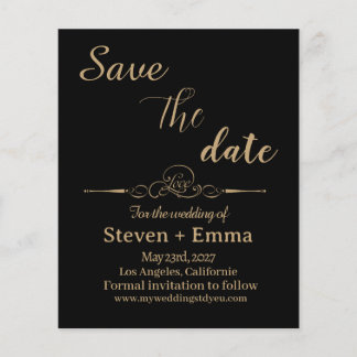 Budget elegante bruiloft Save the Date uitnodiging Flyer
