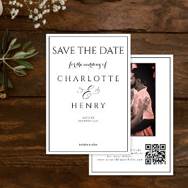 Budget Elegante Calligrafie Foto QR Code  Save The Date