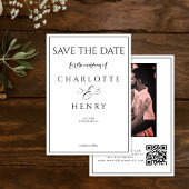 Budget Elegante Calligrafie Foto QR Code  Save The Date