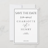 Budget Elegante Calligrafie Foto QR Code  Save The Date (Voorkant)