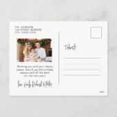 Budget Elegante Collage 5 Foto Kerst Briefkaart (Achterkant)