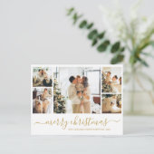 Budget Elegante Collage Kerst Vakantie Ansichtkaar Feestdagenkaart (Staand voorkant)