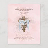 BUDGET Elegante DOOP Uitnodiging Blush Roze (Voorkant)