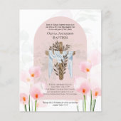 BUDGET Elegante DOOP Uitnodiging Roze Calla Lelies (Voorkant)