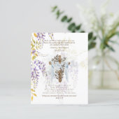 BUDGET Elegante DOOP Uitnodiging Wisteria Paars (Staand voorkant)