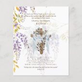 BUDGET Elegante DOOP Uitnodiging Wisteria Paars (Voorkant)