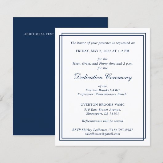 BUDGET Elegante Dubbele Rand Monogram Navy V2 (Voorkant / Achterkant)