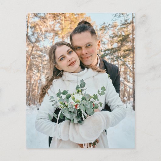 Budget elegante eenvoudige foto bruiloft uitnodigi (Achterkant)