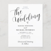 Budget elegante eenvoudige foto bruiloft uitnodigi (Voorkant)