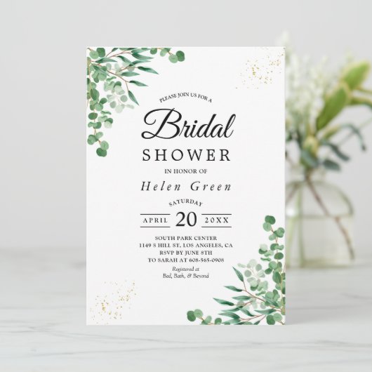 Budget Elegante Eucalyptus Verlaat Vrijgezellenfee Kaart (Staand voorkant)