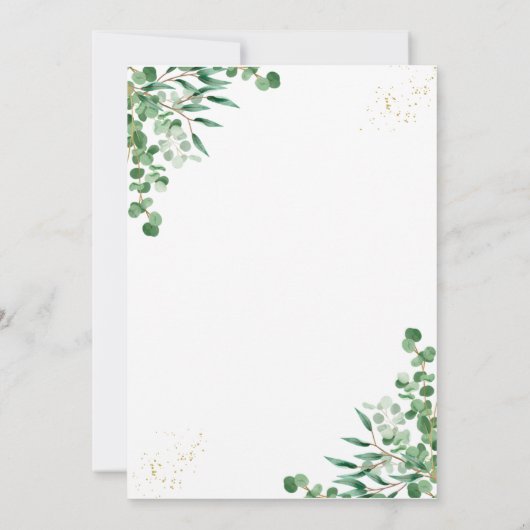 Budget Elegante Eucalyptus Verlaat Vrijgezellenfee Kaart (Achterkant)