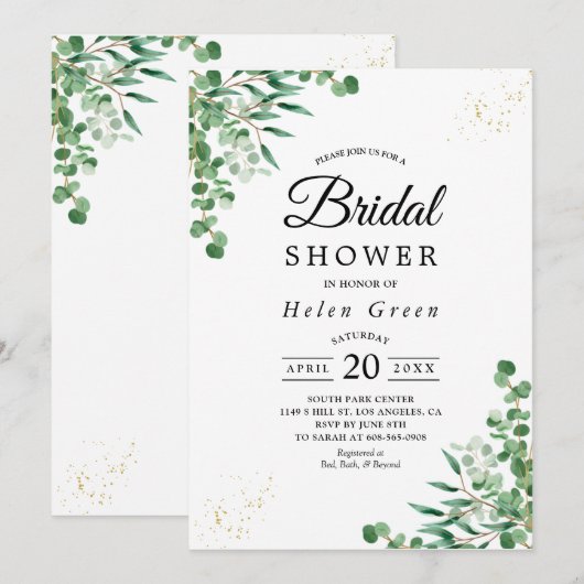 Budget Elegante Eucalyptus Verlaat Vrijgezellenfee Kaart (Voorkant / Achterkant)