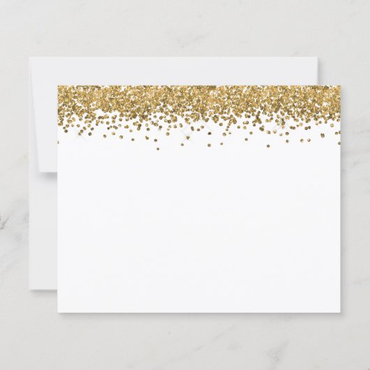 Budget Elegante Faux Gold Glitter Bruiloft Uitnodi (Achterkant)