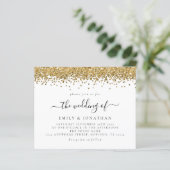 Budget Elegante Faux Gold Glitter Bruiloft Uitnodi (Staand voorkant)