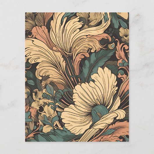 Budget Elegante Floral Art Nouveau Bruiloft (Achterkant)