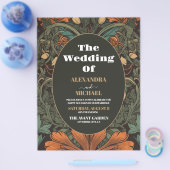 Budget Elegante Floral Art Nouveau Bruiloft Flyer (Enkel)