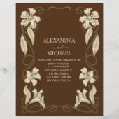 Budget Elegante Floral Art Nouveau Bruiloft Flyer (Voorkant)