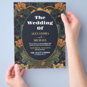 Budget Elegante Floral Art Nouveau Bruiloft Flyer (Hand)