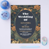 Budget Elegante Floral Art Nouveau Bruiloft Flyer (Enkel)