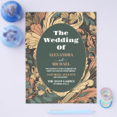 Budget Elegante Floral Art Nouveau Bruiloft Flyer (Enkel)