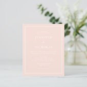 Budget Elegante Formele Roze Trouw Uitnodiging (Staand voorkant)