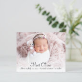 Budget Elegante foto Baby Geboorte Aankondiging (Staand voorkant)