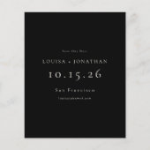 Budget Elegante foto Bruiloft Zwart Save The Date (Voorkant)