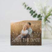 Budget Elegante Foto Huwelijk Save The Date (Staand voorkant)