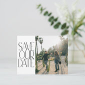 Budget Elegante Foto Moderne bruiloft Save the Dat Briefkaart (Staand voorkant)