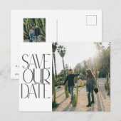 Budget Elegante Foto Moderne bruiloft Save the Dat Briefkaart (Voorkant / Achterkant)