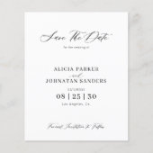 Budget elegante foto QR-code trouwkaart save the d Flyer (Voorkant)