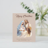 Budget Elegante Geboorte Vrolijk Kerstfeest Kaart (Staand voorkant)