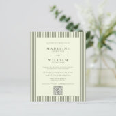 BUDGET Elegante gestripte salie groen QR Code brui (Staand voorkant)