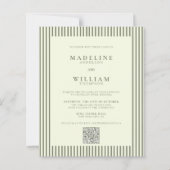 BUDGET Elegante gestripte salie groen QR Code brui (Voorkant)