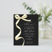Budget Elegante Gold Bow Sweet Girl Baby shower (Staand voorkant)
