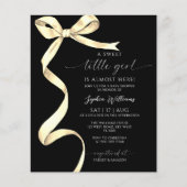 Budget Elegante Gold Bow Sweet Girl Baby shower (Voorkant)
