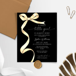 Budget Elegante Gold Bow Sweet Girl Baby shower