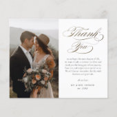 Budget Elegante Gouden Script Trouw Dankkaart (Voorkant)