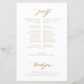 Budget elegante gouden typografie bruiloft program (Achterkant)